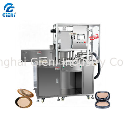آلة ضغط مسحوق التجميل بتحكم شاشة لمس PLC C-15 بحد أقصى ضغط 15 طن ووقت دورة 5-15 ثانية
