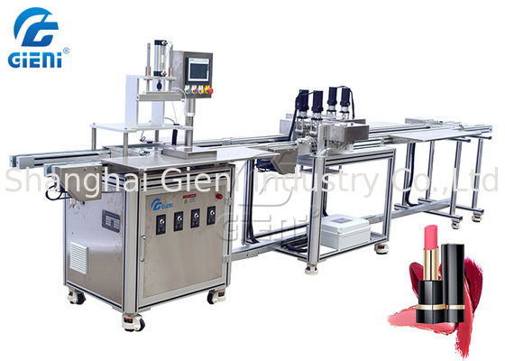 أحمر الشفاه يطلق معدات تعبئة مستحضرات التجميل مع شد الحاوية