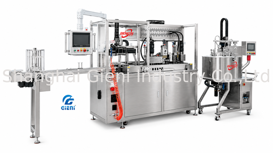 GLU-900 آلة ملء أحمر الشفاه التلقائية الكاملة نظام الضخ التلقائي 30L خزان متنقل معدات Mitsubishi PLC